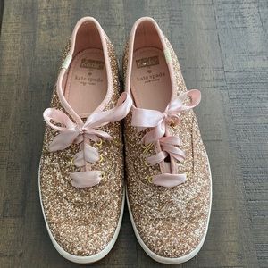 Size (8) Rose Gold Women's Keds x kate spade new york Champion Glitter - worn 1x